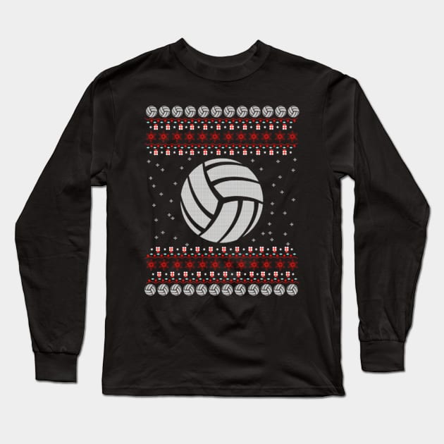 Volleyball Ugly Christmas Sweater Gift Long Sleeve T-Shirt by uglygiftideas